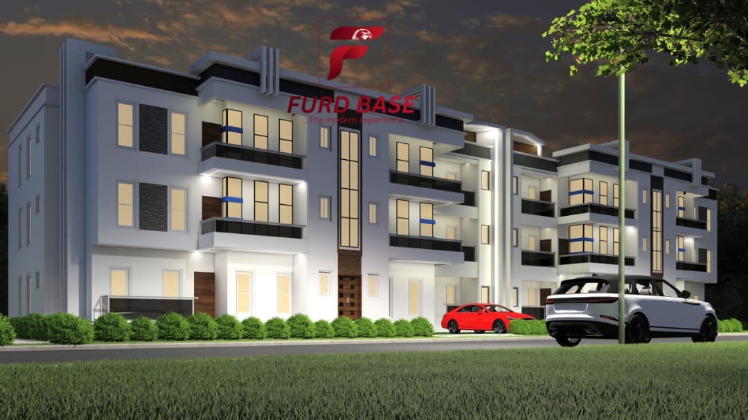 A twelve-unit three-bedroom apartment complex — white facade — view 1
